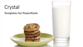  Presentation with milk bottle and milk glass - Audience pleasing PPT layouts consisting of glass of milk and cookies backdrop and a white colored foreground