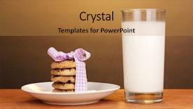  Presentation with milk - Beautiful theme featuring glass of milk and cookies backdrop and a gold colored foreground
