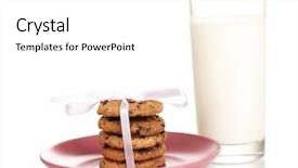  Presentation with milk bottle and milk glass - Beautiful PPT layouts featuring glass of milk and cookies backdrop and a  colored foreground