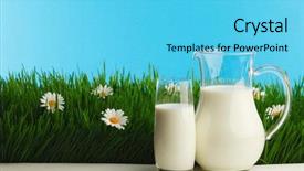  Presentation with milk - Slides with glass of milk and jar background and a cyan colored foreground