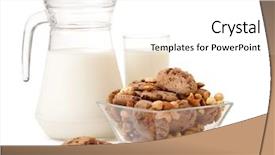  Presentation with nuts milk - Theme featuring glass of milk chocolate chip background and a white colored foreground