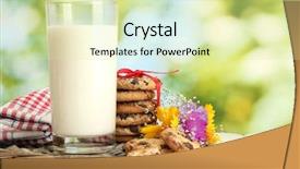  Presentation with chocolate milk - Beautiful theme featuring glass of milk chocolate chips backdrop and a  colored foreground