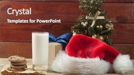  Presentation with cookies christmas - PPT theme having glass of milk for santa background and a tawny brown colored foreground