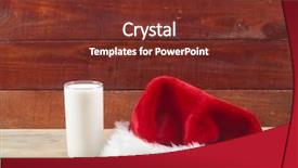  Presentation with milk bottle and milk glass - Cool new PPT theme with glass of milk for santa backdrop and a tawny brown colored foreground