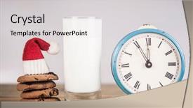  Presentation with milk bottle and milk glass - Beautiful theme featuring glass of milk for santa backdrop and a light gray colored foreground