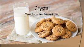  Presentation with junk food - Colorful slide set enhanced with glass of milk on plate backdrop and a soft green colored foreground