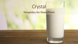  Presentation with milk - Cool new slide set with glass of milk on table backdrop and a soft green colored foreground