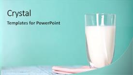  Presentation with milk - Audience pleasing slide set consisting of glass of milk on wooden backdrop and a arctic colored foreground