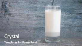  Presentation with milk protein - Audience pleasing slides consisting of glass of milk standing backdrop and a gray colored foreground