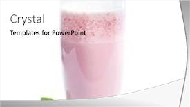  Presentation with milkshake - PPT layouts enhanced with glass of milkshake berries and green twig of raspberry isolated on white background background and a white colored foreground