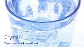  Presentation with mineral - Presentation having glass of mineral water with ice isolated background and a sky blue colored foreground