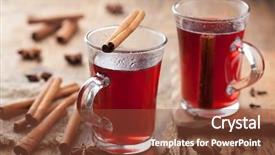  Presentation with mulled wine - Amazing presentation theme having glass of mulled wine backdrop and a tawny brown colored foreground
