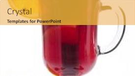  Presentation with mulled wine - Presentation theme enhanced with glass of mulled wine on a white background background and a yellow colored foreground