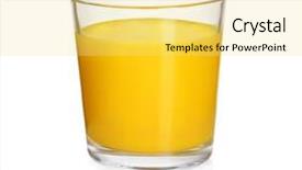  Presentation with orange juice - Slide set with glass of orange juice isolated background and a yellow colored foreground