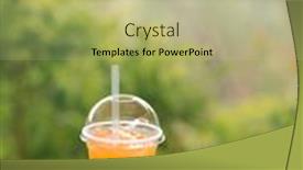  Presentation with orange juice - Colorful slide set enhanced with glass-of-orange-juice backdrop and a mint green colored foreground