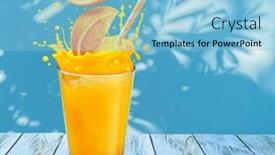  Presentation with orange juice - Presentation having glass-of-orange-juice background and a light blue colored foreground