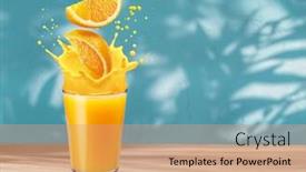  Presentation with orange juice - PPT layouts with glass-of-orange-juice background and a coral colored foreground