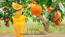  Presentation with orange juice - Slide set featuring glass-of-orange-juice background and a yellow colored foreground