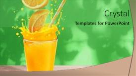  Presentation with orange juice - Presentation theme with glass-of-orange-juice background and a seafoam green colored foreground