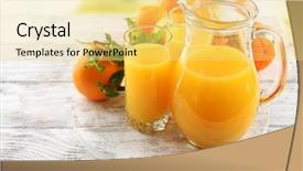  Presentation with color orange - Cool new slides with glass of orange juice backdrop and a yellow colored foreground