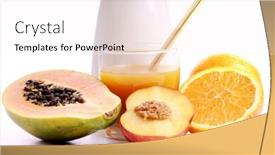  Presentation with orange juice - Presentation enhanced with glass-of-orange-juice background and a sky blue colored foreground