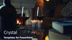  Presentation with wine book - Presentation theme consisting of glass-of-red-wine-book background and a wine colored foreground