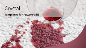  Presentation with white wine and red - Slides enhanced with glass of red wine spilled background and a light gray colored foreground