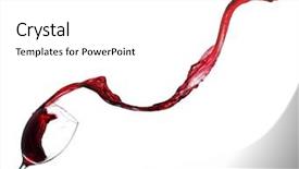  Presentation with out line of glass bottle - Theme with glass of red wine splashing background and a  colored foreground