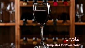  Presentation with bar - PPT theme consisting of glass-of-red-wine background and a wine colored foreground