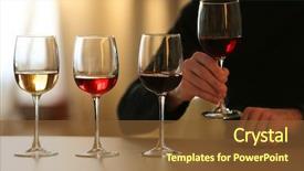  Presentation with wine tasting - Theme featuring glass of red wine background and a tawny brown colored foreground