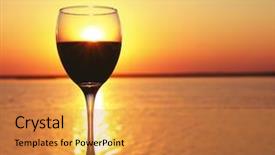  Presentation with wine - Audience pleasing slide deck consisting of glass of red wine backdrop and a gold colored foreground