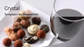  Presentation with chocolate wine - Beautiful presentation featuring glass of red wine backdrop and a white colored foreground