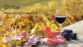  Presentation with harvest - Theme enhanced with glass of red wine background and a yellow colored foreground