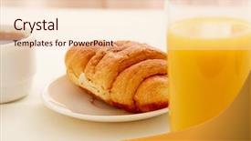  Presentation with orange fruit - Presentation theme with juice and croissant over business background and a lemonade colored foreground