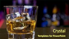  Presentation with scotch - Cool new slides with glass of scotch whiskey backdrop and a tawny brown colored foreground