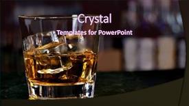  Presentation with scotch - Presentation design with glass of scotch whiskey background and a wine colored foreground