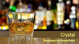  Presentation with scotch - Presentation design enhanced with glass of scotch whiskey background and a tawny brown colored foreground