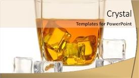  Presentation with scotch - Slide set having scotch whiskey and ice background and a lemonade colored foreground