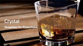  Presentation with scotch - Presentation having glass of scotch whiskey background and a coral colored foreground