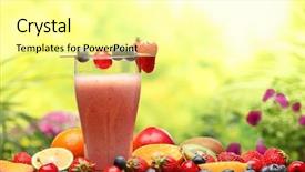  Presentation with smoothie - Cool new PPT theme with glass of smoothie with fresh backdrop and a blonde colored foreground