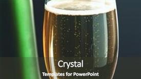  Presentation with sparkling - Slide deck with glass of sparkling champagne on black background background and a tawny brown colored foreground