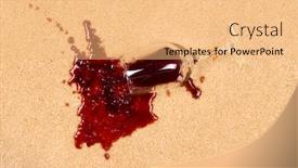  Presentation with brand - Presentation design featuring glass-of-spilled-wine background and a coral colored foreground