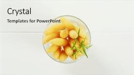  Presentation with sweet corn - PPT theme having glass of sweet baby corn background and a  colored foreground