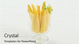  Presentation with sweet corn - Audience pleasing slides consisting of glass of sweet baby corn backdrop and a  colored foreground
