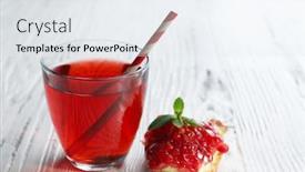  Presentation with juice - Audience pleasing slide deck consisting of tasty juice and garnet backdrop and a sky blue colored foreground