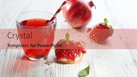  Presentation with juice - Beautiful PPT theme featuring tasty juice and garnet backdrop and a red colored foreground