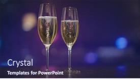  Presentation with city night - Cool new presentation theme with glass-of-the-champagne-over backdrop and a violet colored foreground