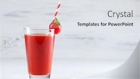  Presentation with tomato juice - Theme having glass of tomato juice background and a light gray colored foreground