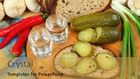  Presentation with vodka - Slide deck enhanced with glass of vodka with cucumber background and a gold colored foreground