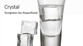  Presentation with vodka - Audience pleasing theme consisting of glass of vodka with ice backdrop and a white colored foreground